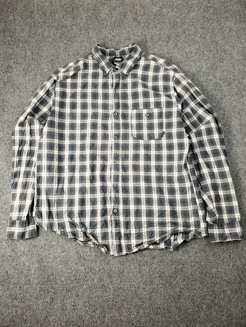 Nike 6.0 Shirt Mens XL Button Down Gray Plaid Skate BMX Y2K Extreme Sports